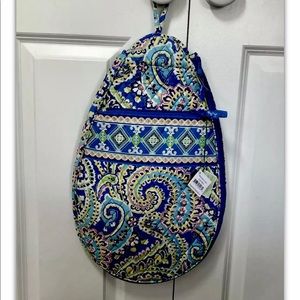 NWT Vera Bradley Racquet Cover with Crossbody Strap in Retired Capri Blue NEW!
